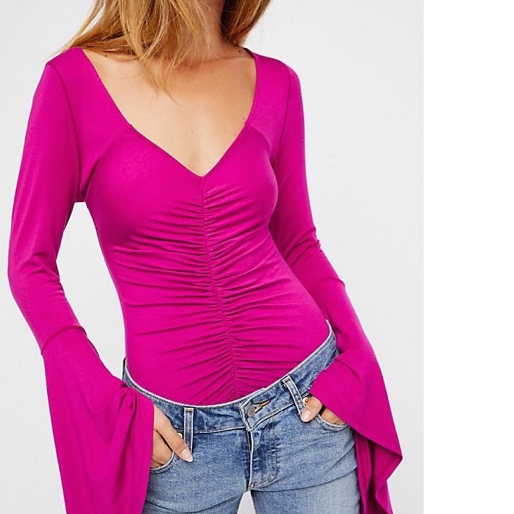 FREE PEOPLE “WHAT A BABE TOP” PINK Size S  - Picture 3 of 8